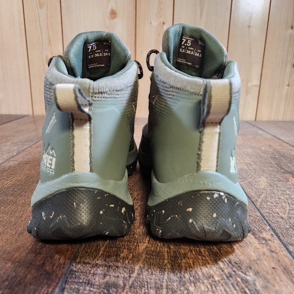 REI Co-Op Flash Hiking Boots Green Women's 7.5 Outdoor Waterproof Lightweight - Picture 6 of 11